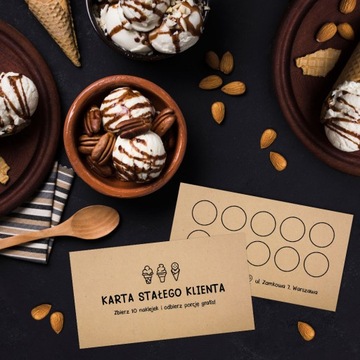 Карты лояльности для кафе-мороженых 100