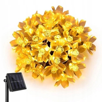 Girlanda solarna Świecące Lampki 50 Led 7m KWIATKI