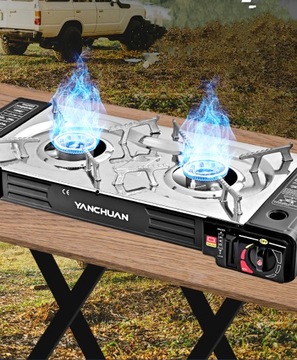 ПОРТАТИВНАЯ ТУРИСТИЧЕСКАЯ ГАЗОВАЯ ПЛИТА С 2 КОНФОРКАМИ