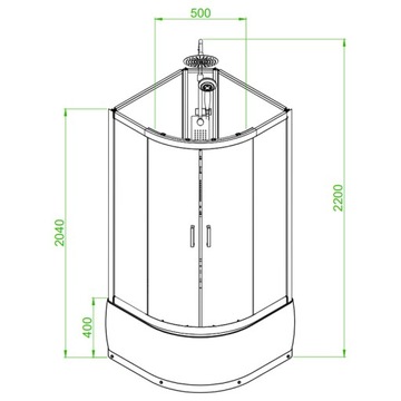KABINA PRYSZNICOWA Z HYDROMASAŻEM NINA 90x90 CM