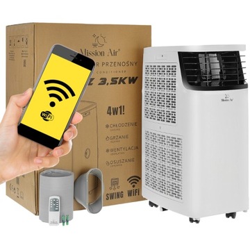 KLIMATYZATOR PRZENOŚNY BREEZ 3,5kW +Grzanie +Osuszacz 60l/24h WiFi do 35m²