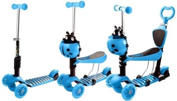 ТРЕХКОЛЕСНЫЙ СВЕТОДИОДНЫЙ БАЛАНСИРОВОЧНЫЙ САМОКАТ 5В1 BIEDRONKA для детей со светодиодной ездой