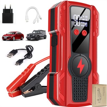 ROZRUSZNIK SAMOCHODOWY PRZENOŚNY 2 USB POWER BANK BATERIA 6000MAH 1000A SZCZYT