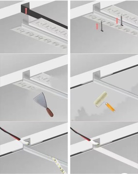 Алюминиевый светодиодный профиль для гипсокартона 2м Regips Movable Flexible 12мм