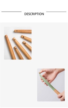 1Pcs Silicone Wood Soup Spoon Spatula Brush Scraper Avocado Green Oil