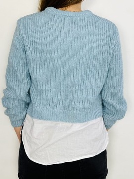 Sweter + koszulowa wstawka XS 34 H&M