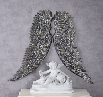 Серебряные крылья ангела на стену в стиле гламур