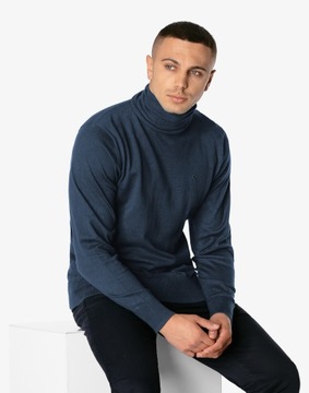 Elegancki Cienki Sweter Męski Golf Klasyczny Gładki 12 Kolorów S2S C113 XL