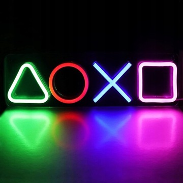 Неоновый символ игрового ночника PS4 42×12,5×2см