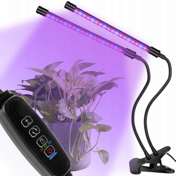 2 szt x LAMPA DO WZROSTU ROŚLIN 40 LED TIMER PILOT