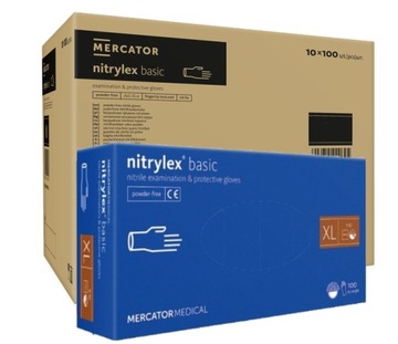 RĘKAWICE rękawiczki NITRYLOWE basic ciemny niebiski XL x10