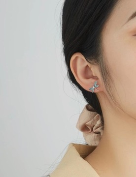 Посеребренные серьги Гарри Поттер с золотым снитчем - WES004