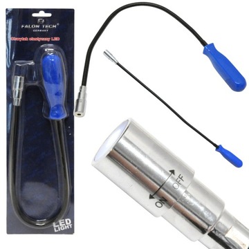 CHWYTAK MAGNETYCZNY ELASTYCZNY z LATARKĄ LED 57cm