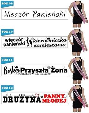 SZARFA ŚLUB PREZENT NA WIECZÓR PANIEŃSKI IMPREZĘ