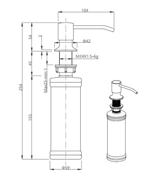 ХРОМИРОВАННЫЙ ДОЗАТОР ЖИДКОСТИ ДЛЯ МОЙКИ