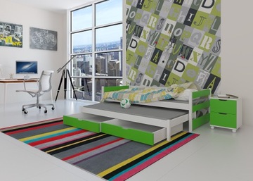 Łóżko Dziecięce ROCKY podwójne+szuflady+materace