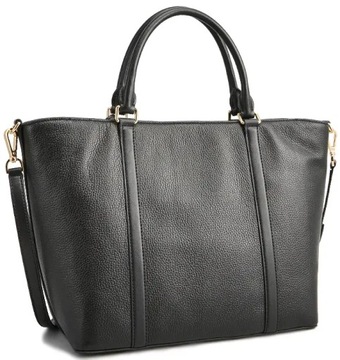Czarna torebka damska MICHAEL KORS skórzana torba plażowa na ramię shopper