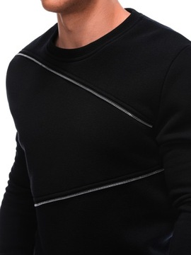 Bluza męska z ozdobnymi zamkami OM-SSNZ-22FW-005 czarna V1 S