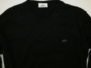 Lacoste sweter bawełniany czarne logo m