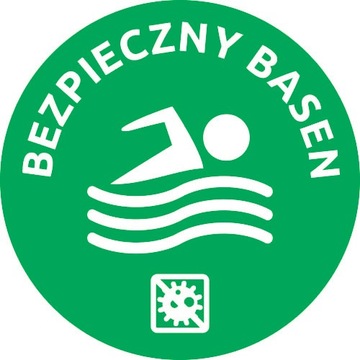 NAKLEJKA NA SZYBĘ 20 cm BEZPIECZNY BASEN