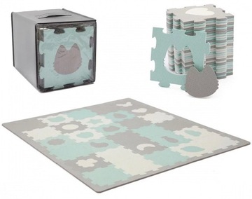 KINDERKRAFT MATA PIANKOWA PUZZLE LUNO SHAPES MINT