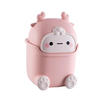 Mały kosz na śmieci z pokrywką 5L Makeup Tabletop różowy