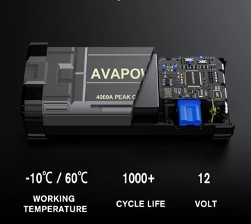 БУСТЕР ПУСКАТЕЛЬ AVAPOW A58 PROFESSIONAL 4000A POWERBANK