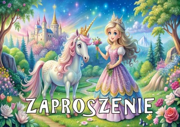 Zaproszenia na urodziny dla dzieci urodzinowe jednorożec unicorn