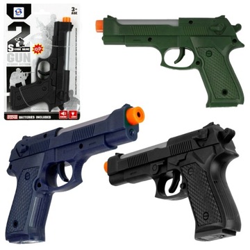 PISTOLET POLICYJNY ŚWIATŁO ODGŁOSY STRZELANIA