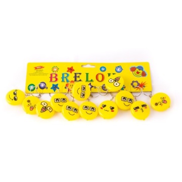 BRELOK ŚWIECĄCY EMOTKI BUŹKI ZESTAW 12szt