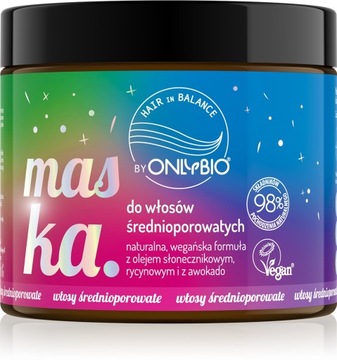 Hair in Balance by ONLYBIO Maska do włosów średnioporowatych 400 ml