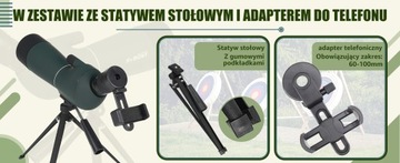 Телескопы наблюдательные Svbony SV28PLUS со штативом, 20-60х60мм BAK4, телескоп