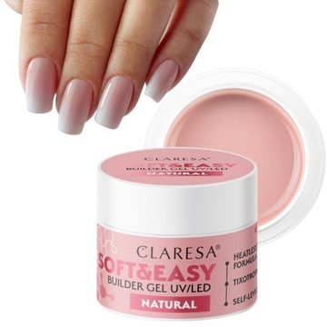 CLARESA Soft & Easy 12g ŻEL BUDUJĄCY DO PAZNOKCI SAMOPOZIOMUJĄCY natural