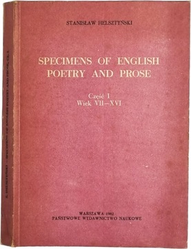 Stanisław Helsztyński - Specimens of english poetry and prose cz. 1