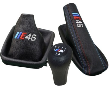 BMW E46 1998-2007 Gałka Zmiany Biegów + Mieszki Komplet Hafty M-Pakiet