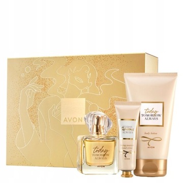 AVON ZESTAW UPOMINKOWY TTA TODAY DLA NIEJ 3 SZTUKI PUDEŁKO ŚWIĘTA
