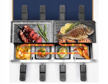 AIGOSTAR СТОЛ-ГРИЛЬ РАКЛЕТ 8 Сковорода 1500ВТ КАМЕННАЯ ПЛИТА