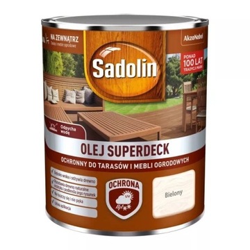 SADOLIN Superdeck 2,5l Olej do drewna BIELONY