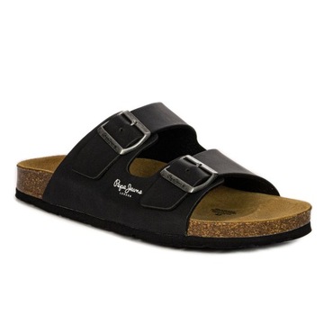 Pepe Jeans Klapki męskie Black czarne PMS90108 999 r.42