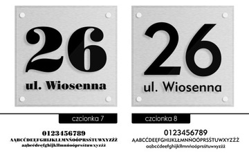 Tablica adresowa adres 3D numer na dom 25x25 szczotkowane aluminium