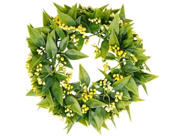 WIANEK RUSKUS GĘSTY LIŚCIE NA STÓŁ DRZWI ŚWIECĘ BOHO MINI KULKI 22cm