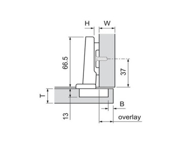 BLUM 70T3550.TL Петля CLIP TOP накладная 110° без фиксатора