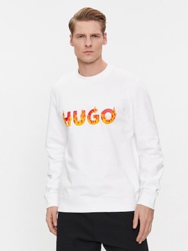 Sportowa bluza męska HUGO BOSS r. XXL bawełniana bez kaptura biała