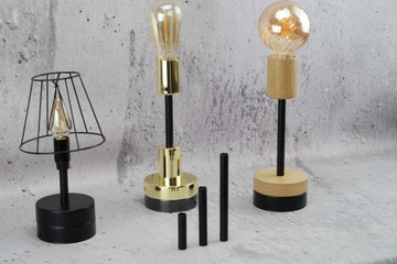 czarna rurka do podstawa lampy kinkietu dystans 5cm DIY loft retro części