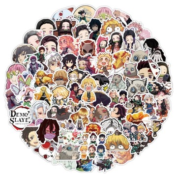 100 szt. Zestawy naklejek Mix Anime Demon Slayer K
