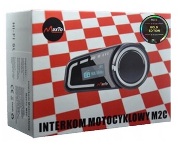 МОТОЦИКЛОВЫЙ ИНТЕРКОМ MaxTo M2C ЗОЛОТОЙ ПОЛЬСКИЙ ЛЕКТОР
