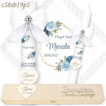 КРЕЩЕННАЯ СВЕЧА + ДЕРЕВЯННАЯ КОРОБКА Именная свеча и крестильная мантия