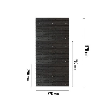 НАСТЕННАЯ ДОСКА ДЛЯ МАСТЕРСКОЙ 173x39 СМ, 19 ТРУБ