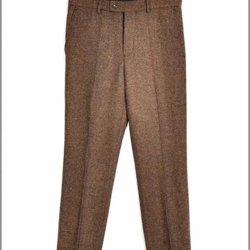 Men Trousers Long Grey Pants Wool Tweed Leisure Co
