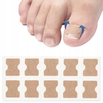 10 полосок пластырей от вросших ногтей на ногах.